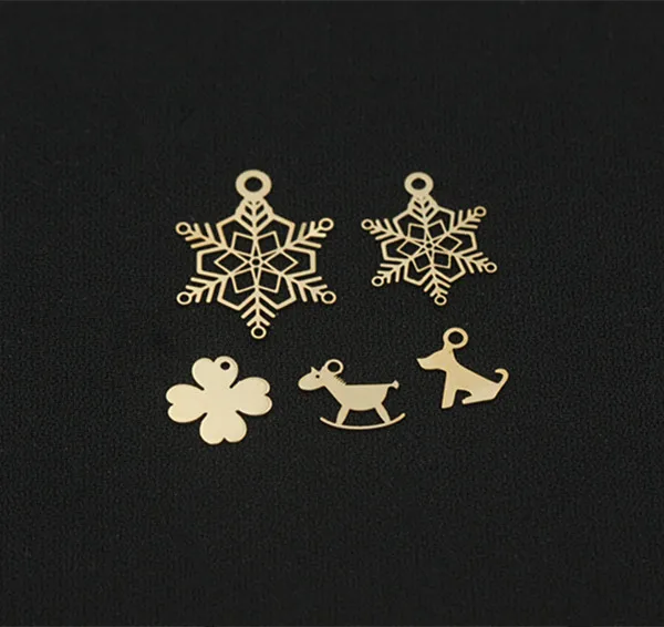 Designer Inspired Charms for Jewelry Making 14K Gold Filled snowflake charm pendant