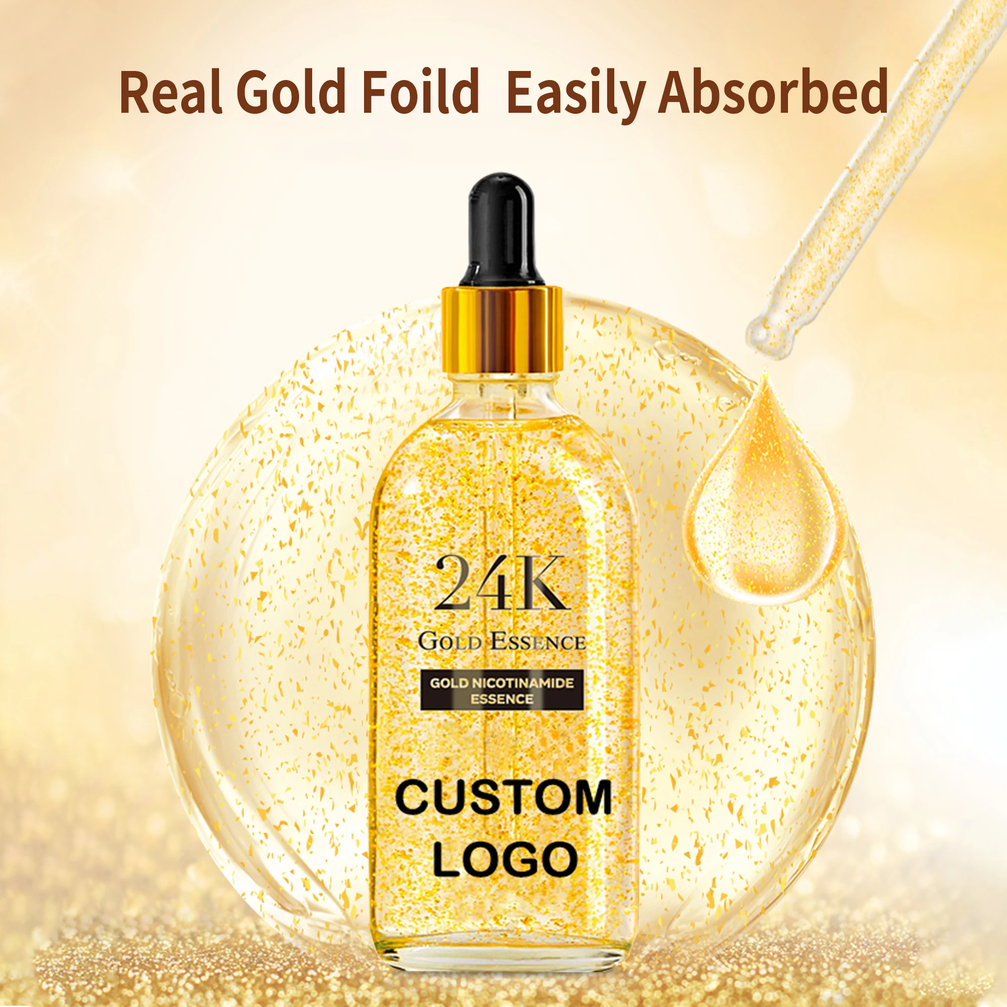 
Private Label Facial 24 K Skincare Serum Anti Aging Face Skin Care Moisturizing Whitening 24k Gold Serum 