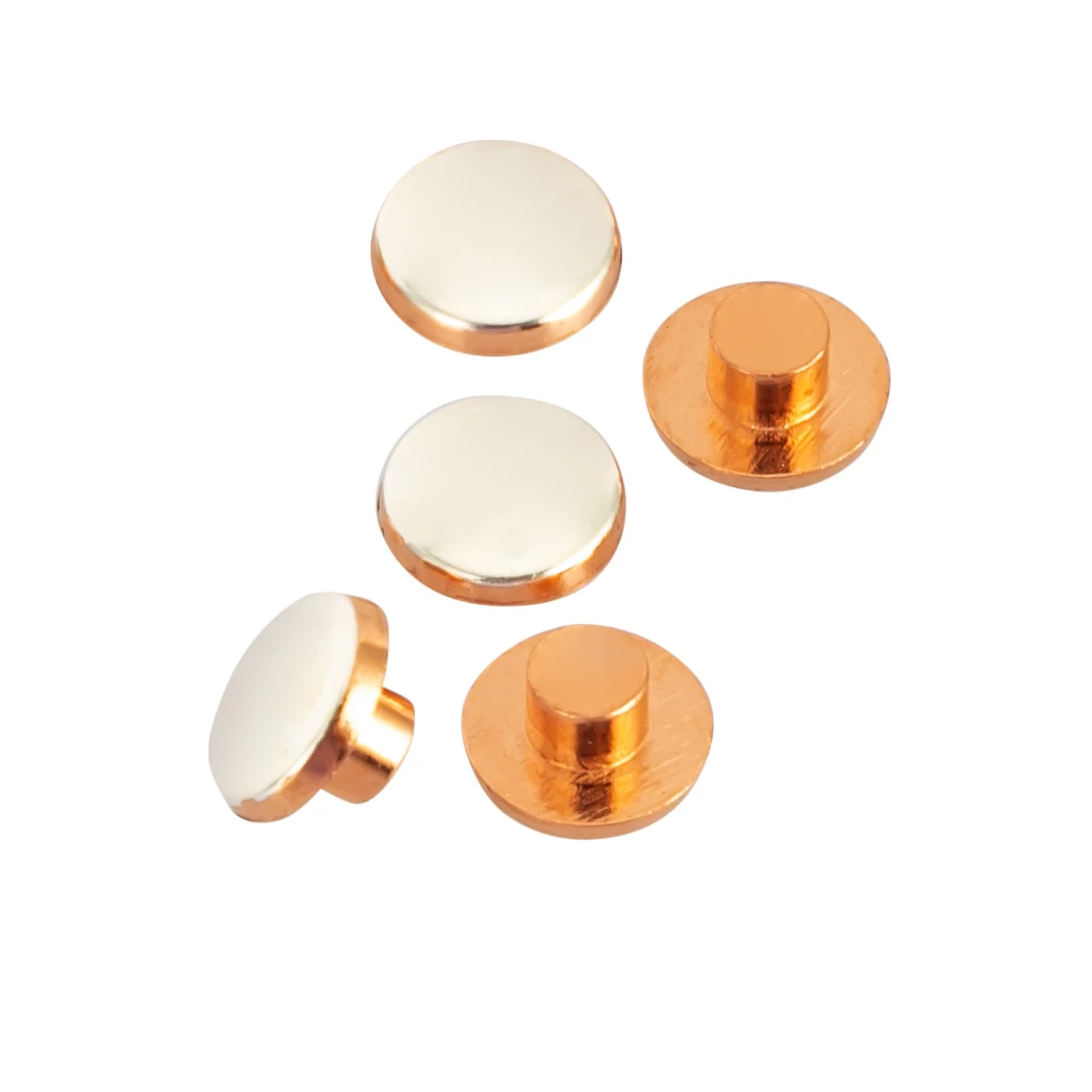 Electrical Bimtal Trimetal Fixing Contact Rivet AgSnO2 AgZnO Bimetal Silver Contact Rivets