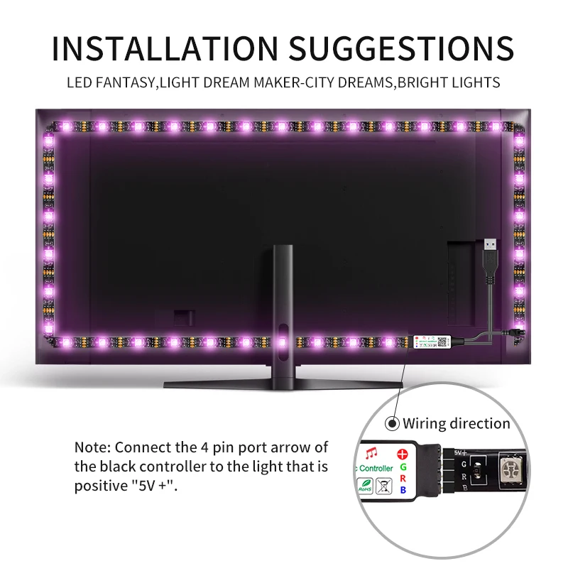 Умная Светодиодная лента 5 м RGB Ip65 водонепроницаемая управление через приложение музыка синхронизация ТВ светодиодная подсветка домашняя декоративная лампа для