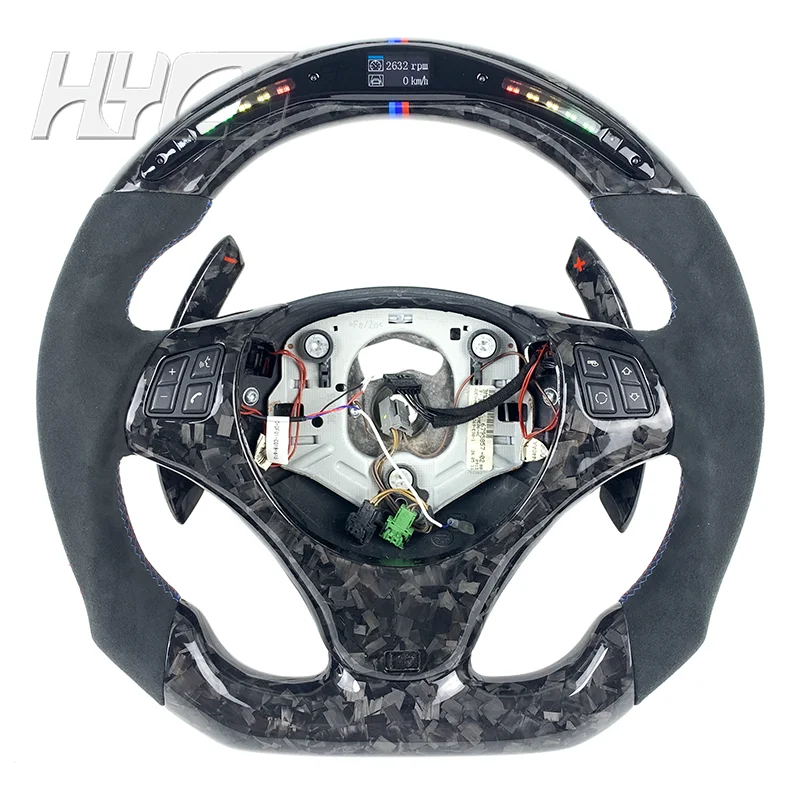 Custom car Alcantara carbon fiber steering wheel suitable for BMW E Series +Heating function steering wheel