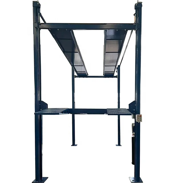 Automotive 4 post shared columns triple stacker car parking lift for 3 cars parking car lift