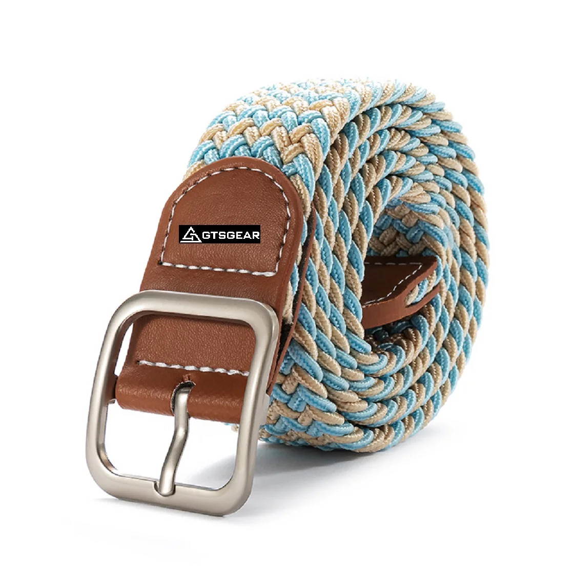 BL23 A5 Custom Adjustable Braided Stretch Elastic Stretch Golf Belt Wholesale Private Label Canvas fabric belt woven elastic