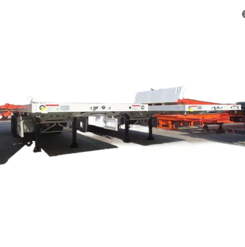 New 40FT Flat Bed Container Transport Truck Trailer 40 Feet 3 Axle Flatbed Semi Trailer for Sale