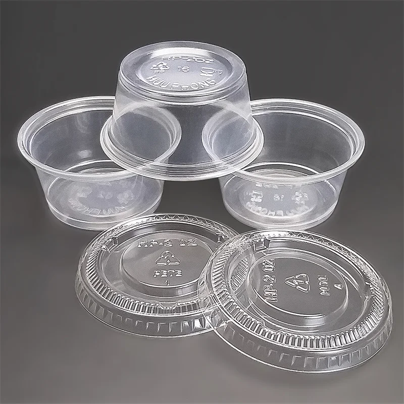 China Transparent Disposable Plastic PP Cup Yogurt Sauce Cup With Lid Eco Friendly