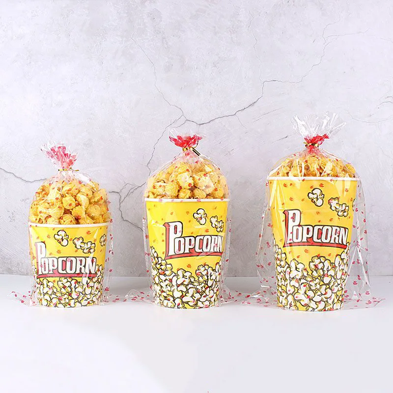 Wholesale Custom Logo Printed Popcorn Cups Paper Food Bowls Popcorn Bucket With Lid