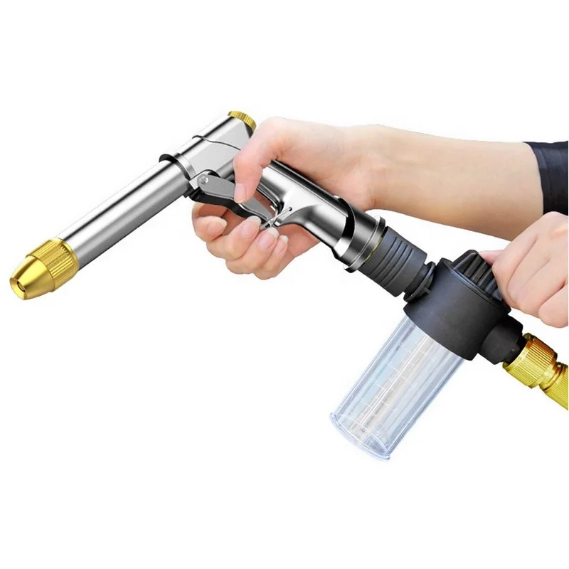 Garden Watering Hose Alloy Nozzle 2 layers High Pressure wash car water expand Garden hose water spray gun garden