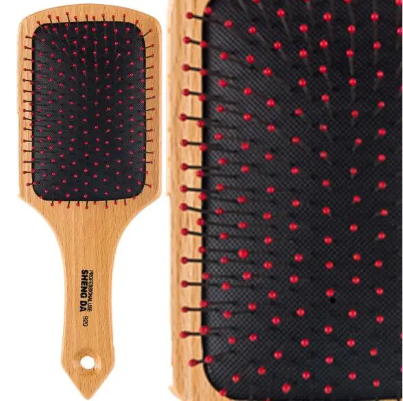 Custom Hot sale  blogger wooden big board hair comb hair scalp massage air cushion beech brush hair comb