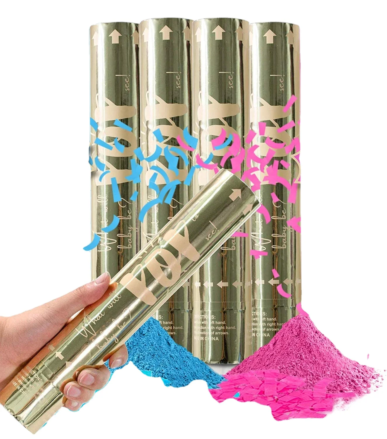 Amazon Hot sells 100% biodegradable confetti powder cannon Gender Reveal party cannon