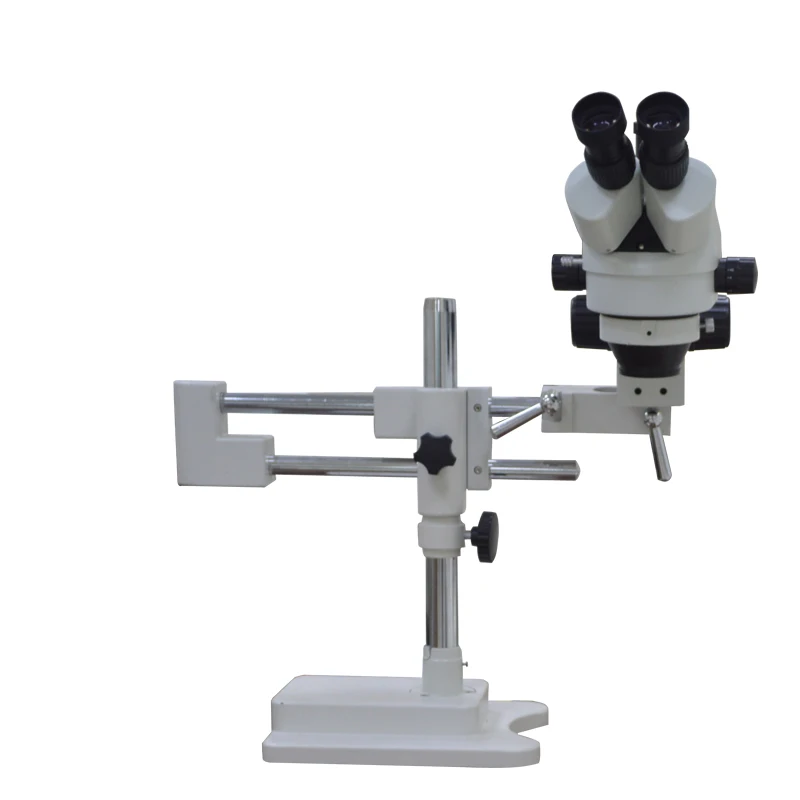 VS0745T-STL2 10HW 45X Double Boom Zoom Stereo Trinocular Microscope with Camera