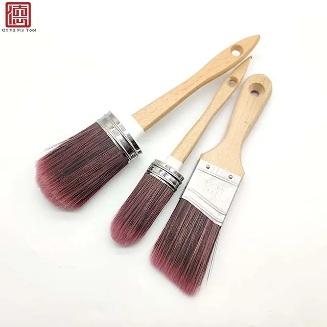CTWHPB055  High quality factory price varnished beech rosy filament chalk paint brushes and detailing brush