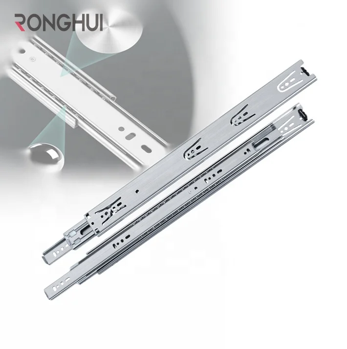 Телескопическая скользка 45 мм, выдвижная скользка из нержавеющей стали, выдвижная скользка с шарикоподшипником для кухонного шкафа