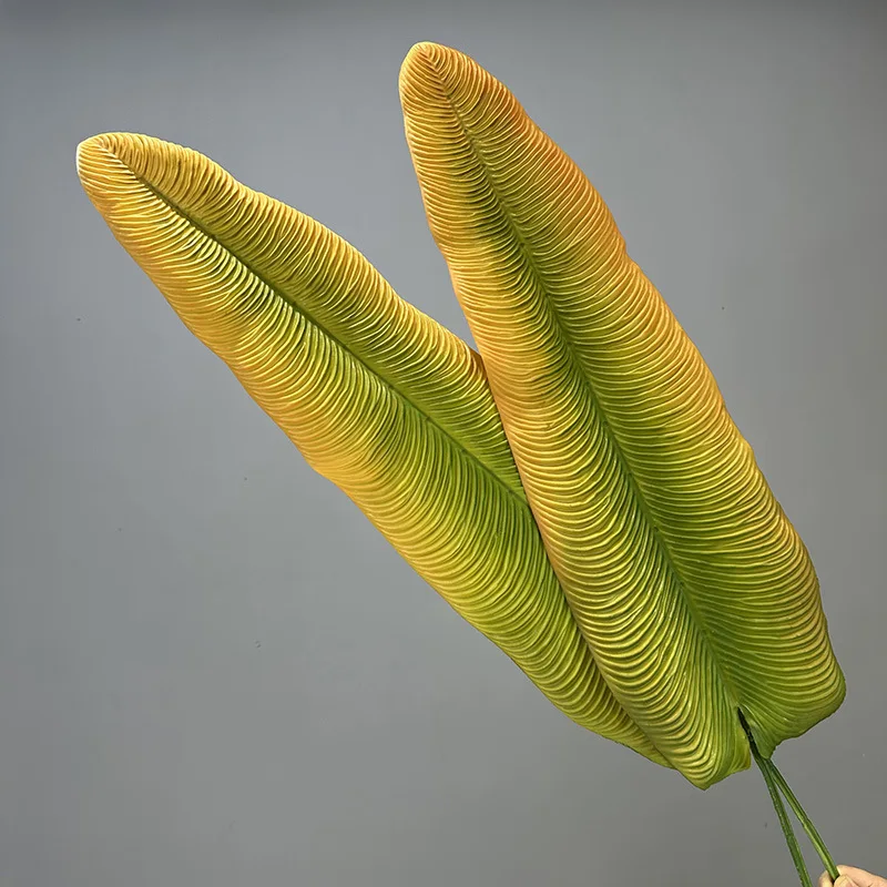 EG-J142 Hot Sale Banana Leaf Artificial Green Leaves Latex Green Banana Palm For Indoor Decor