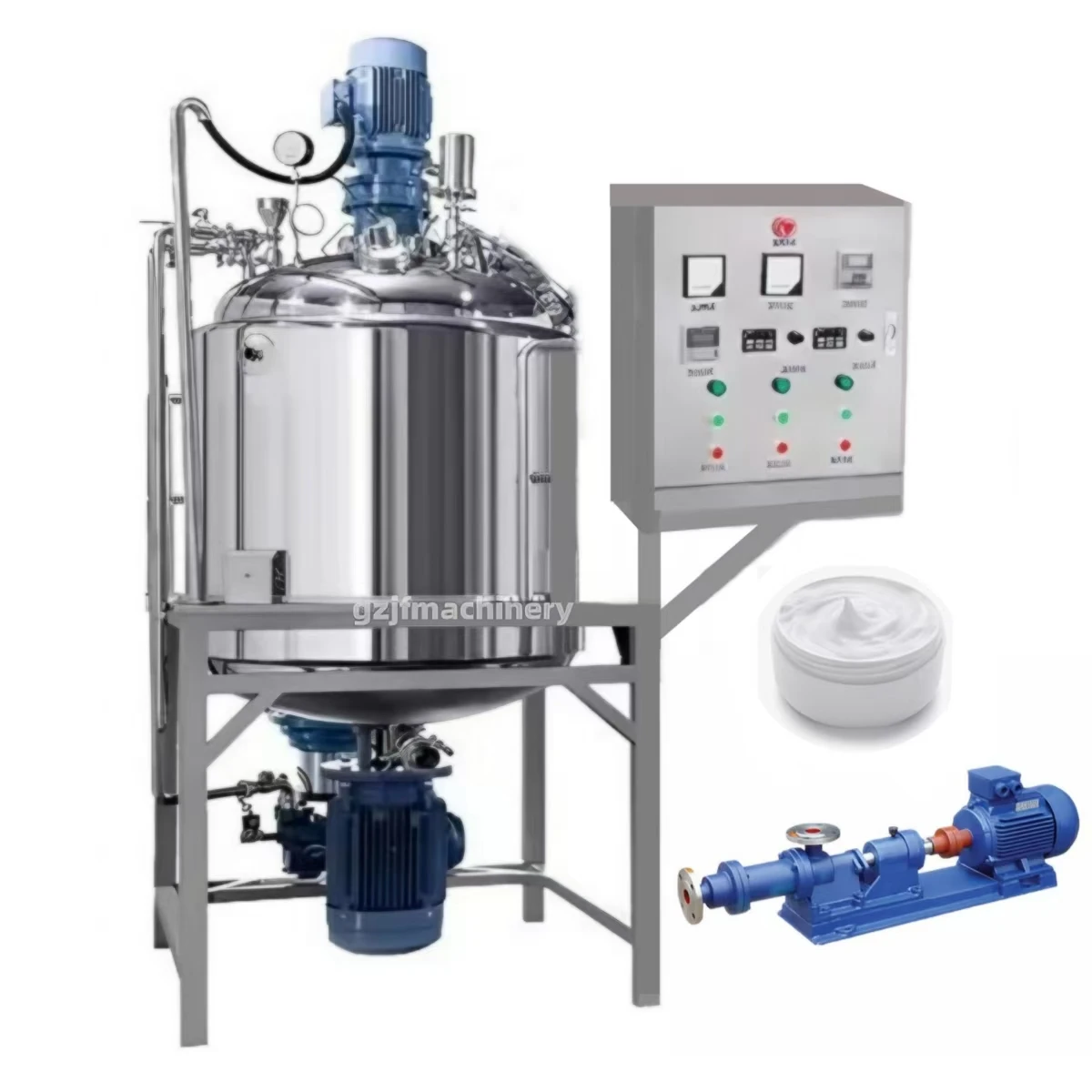 JF High Speed Vacuum Homogenizing Emulsifying Machine For Making Cream Body Lotion Homogenizer Mixer Cosmetic Lab