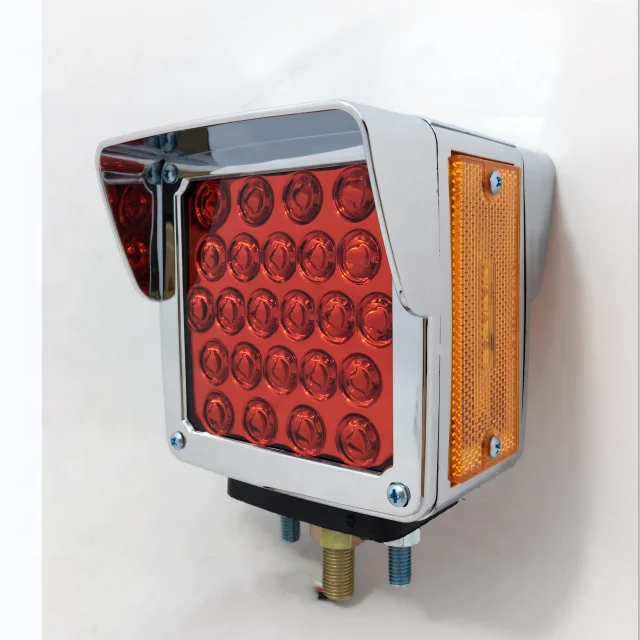 Led truck trailer lights kit,Square double face led pedestal fender lights ,sleeper cab led side turn lights for freightliner