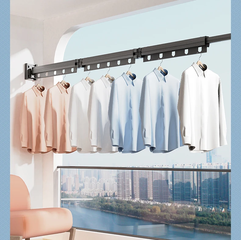 OEM Factory Wall-Mounted  Folding Clothes Dryer for Balcony and Hotel Use Clothing Organizer