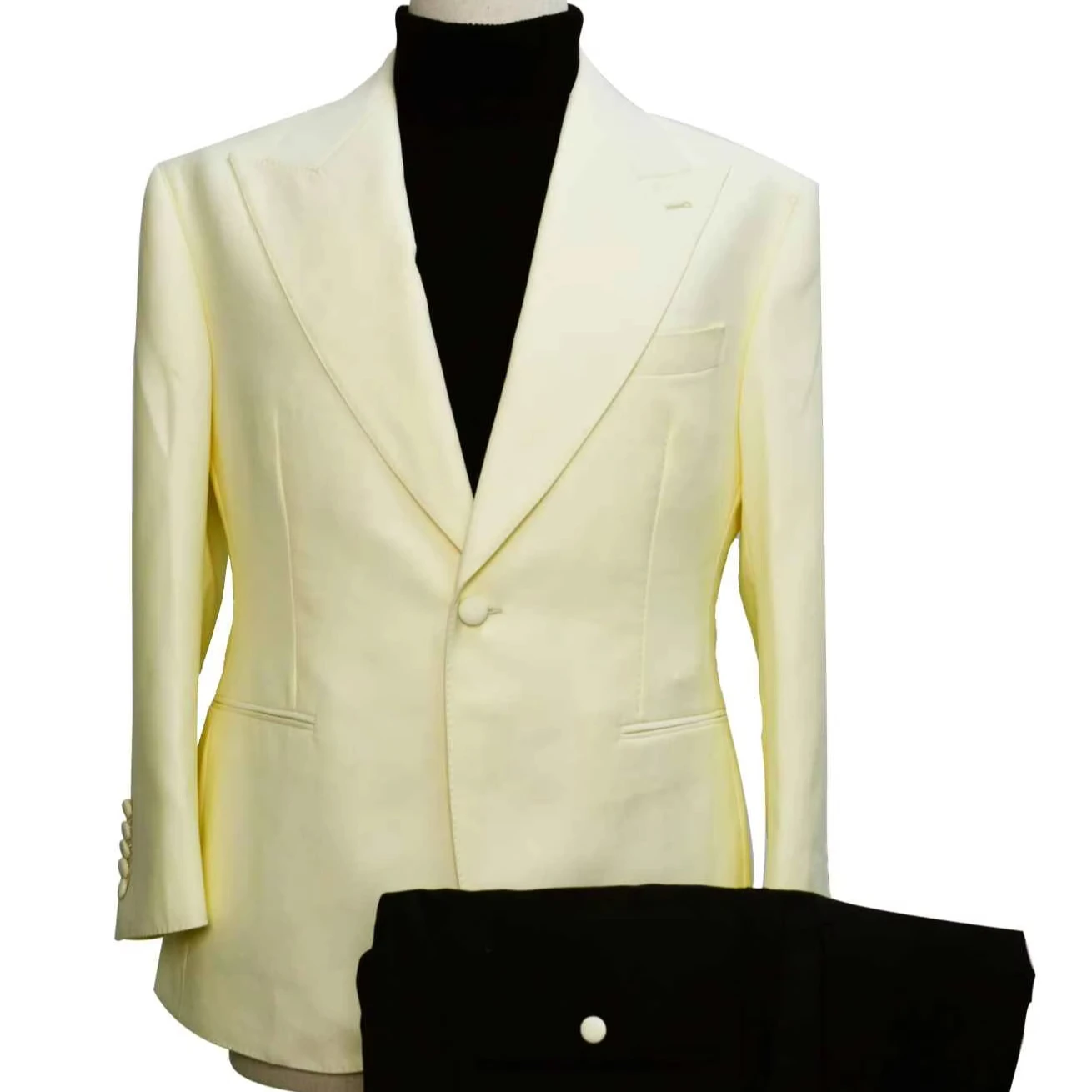 Custom Manufacture 100% Woolen V-Neck Business Suit for Men  Slim Fit Style With Pleated Front Plus Size Adult Size