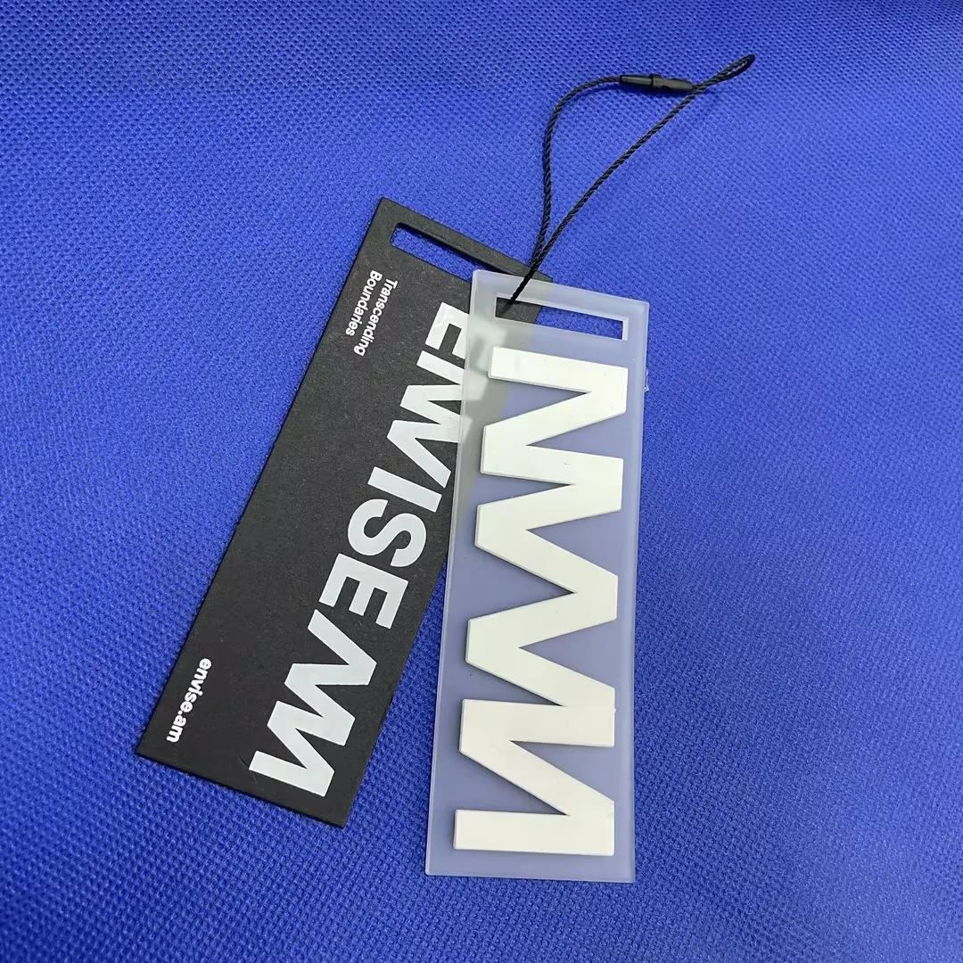 Customized brand logo garment tag 3D embossed silicone patch rubber label black paper hang tag for clothing business