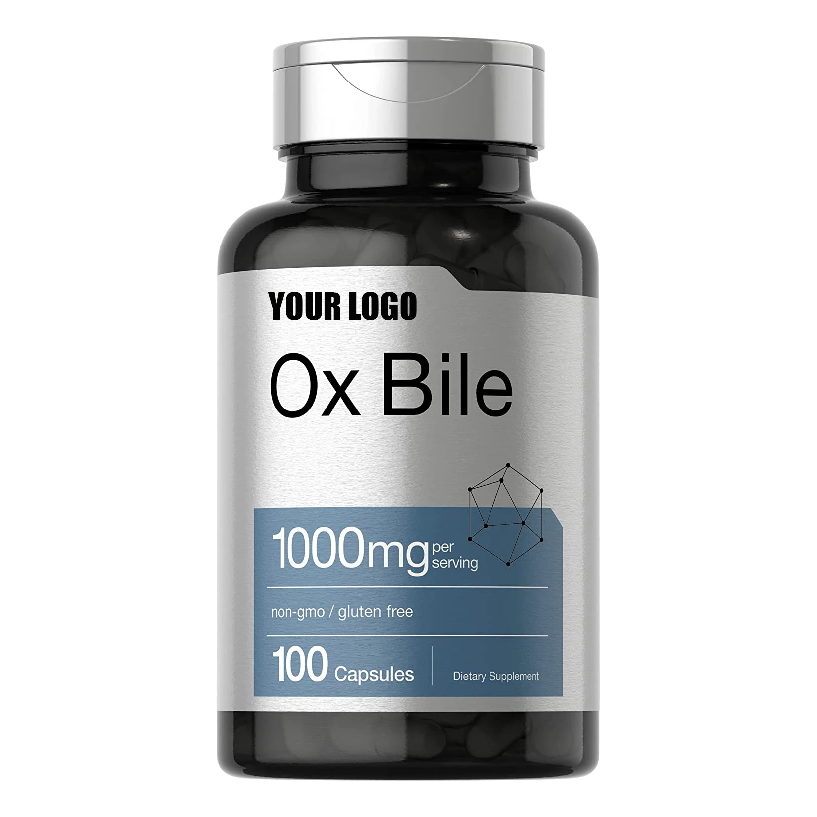 100% pure Non-GMO & Gluten Free Ox Bile 1000 mg Capsules Digestive Enzymes Supplement for digestive assists