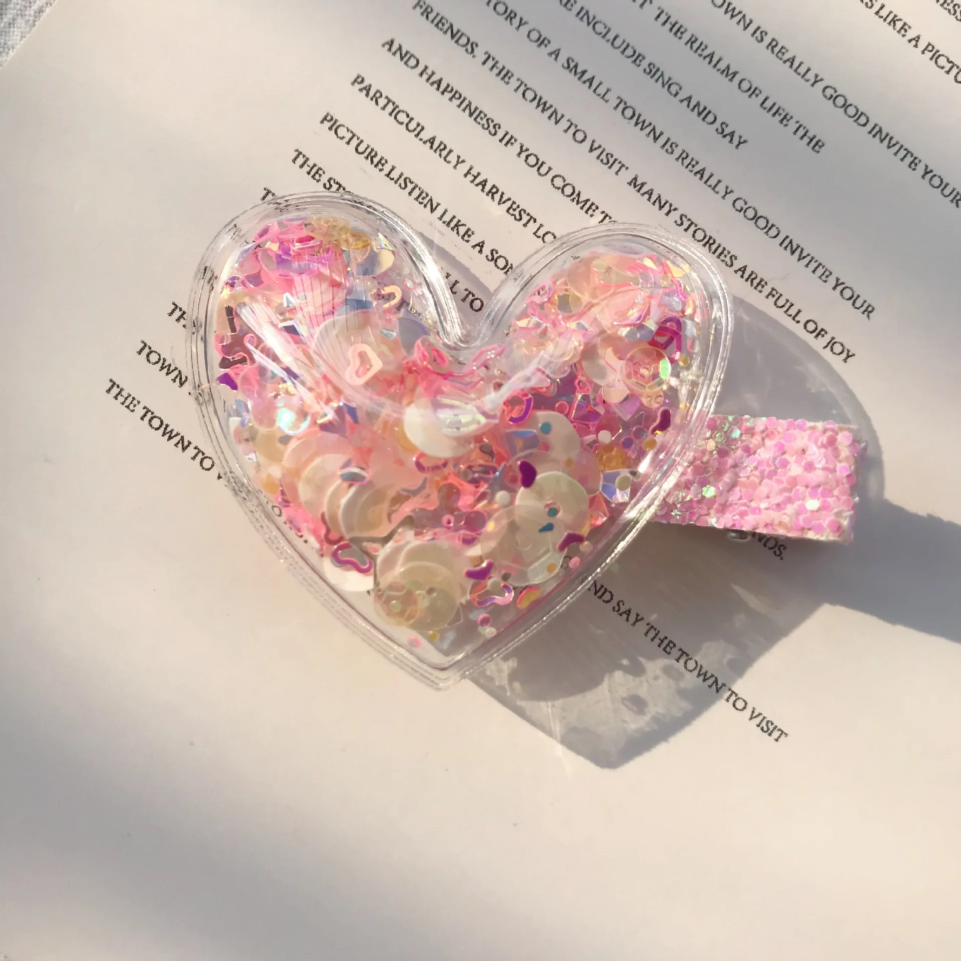 Multicolor Hairpin Transparent Girl Princess Cute Sequin Quicksand Hair Clip