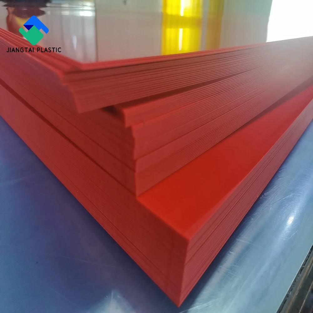 Jiangtai 0.90MM thickness red color rigid pvc plastic sheet