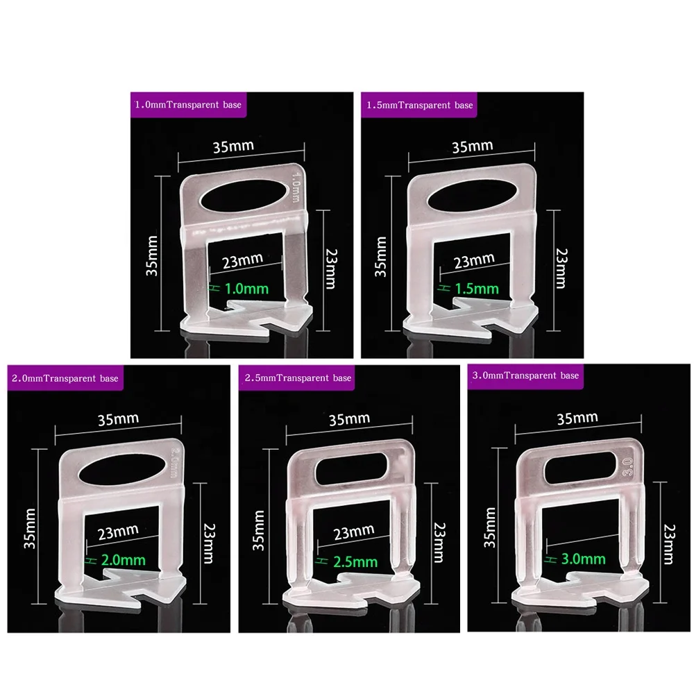 Wholesale Ceramic Plastic 1mm 1.5mm 2mm 2.5mm 3mm White Tile Leveling System Clips