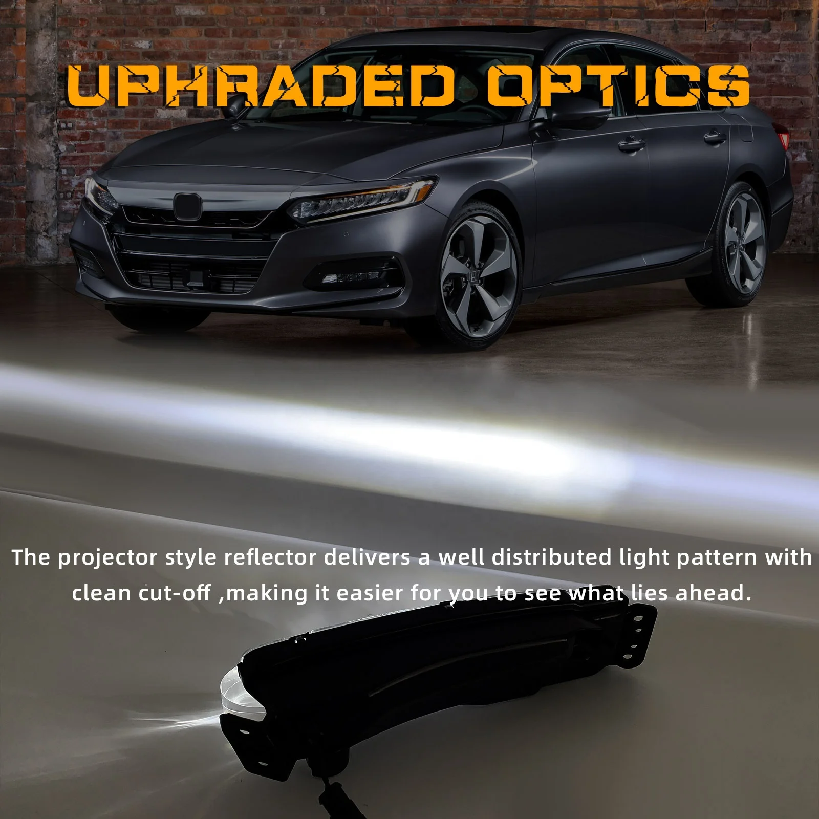 LED Fog Lights For Honda Accord 2016-2021 Driving Fog Lamp With Daytime Running Light