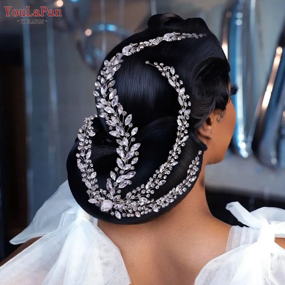 YouLaPan HP458 Luxury Queen Tiaras And Headpiece Styling Tiaras Rhinestones Wedding Hair Accessories Bridal Hair Vine And Comb