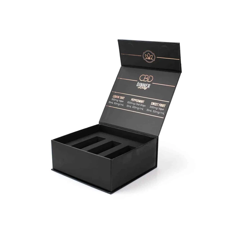 Premium magnetic gift box black matte custom logo grey board rigid packaging boxes