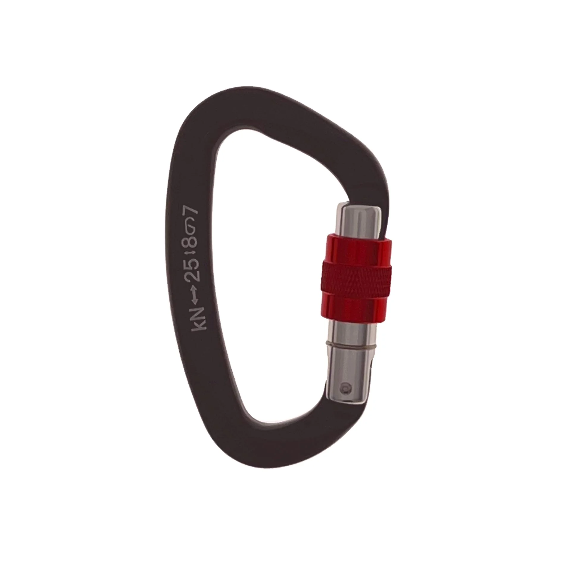 Factory Wholesale Aluminum D-shaped pear shape 25 kn locking rock climbing mountaineering aluminum carabins