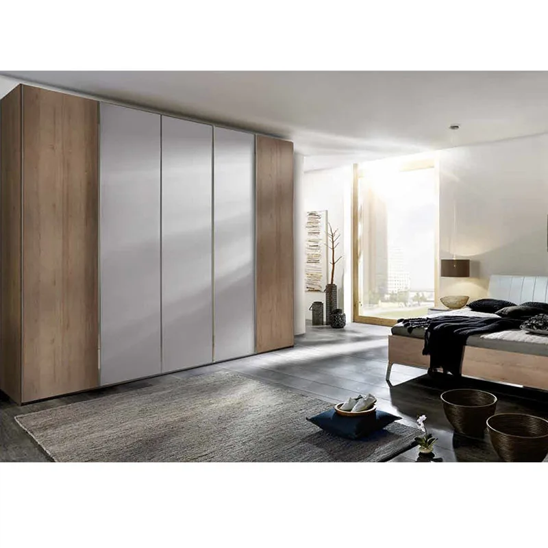Bespoke White Glossy Laminate Girls Clothes Large Storage Organizer Push Door Wardrobe Simple Modern Bedroom Wardrobes
