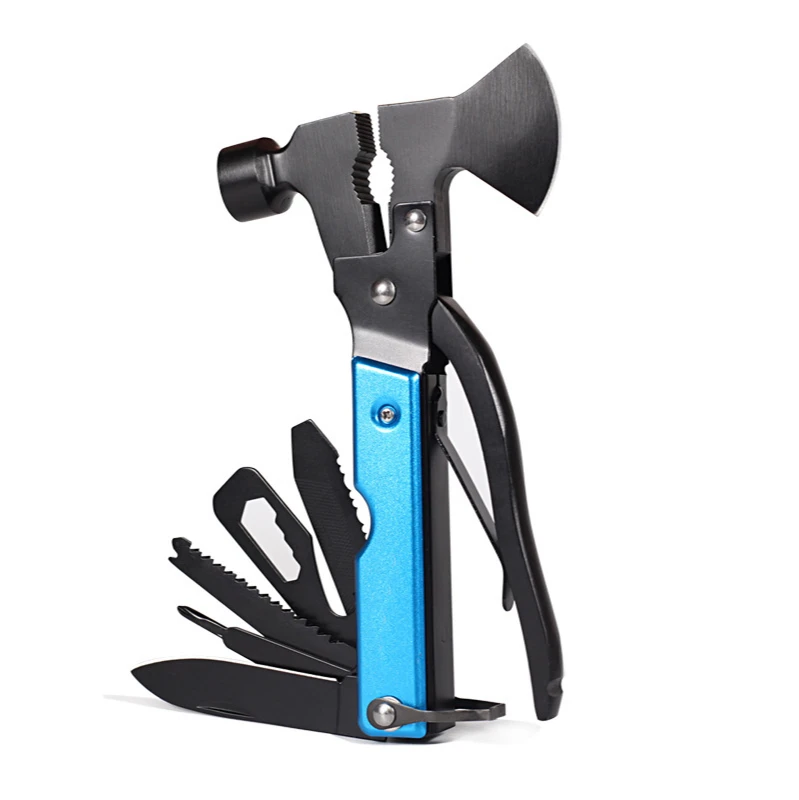 Multifunctional wood/aluminum handle axe hammer tool combination outdoor protection survival camping