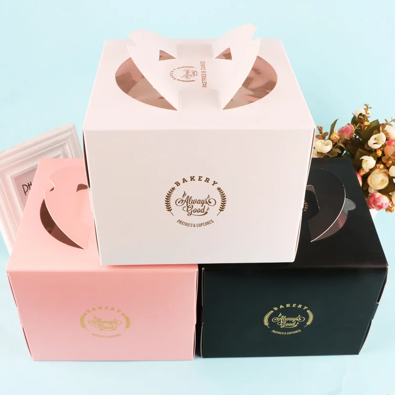 
6 inch portable window birthday cake box pastry box mousse cheese packing box 