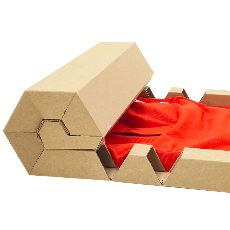 Custom eco friendly corrugated unique roller hexagon clothing packaging box for clothes
