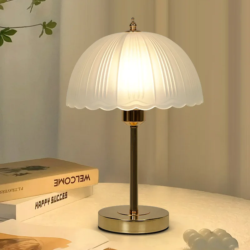 Led Night Desk Glass Light Luxury Decorative Bedroom Living Room Bedside Table Lamp Light
