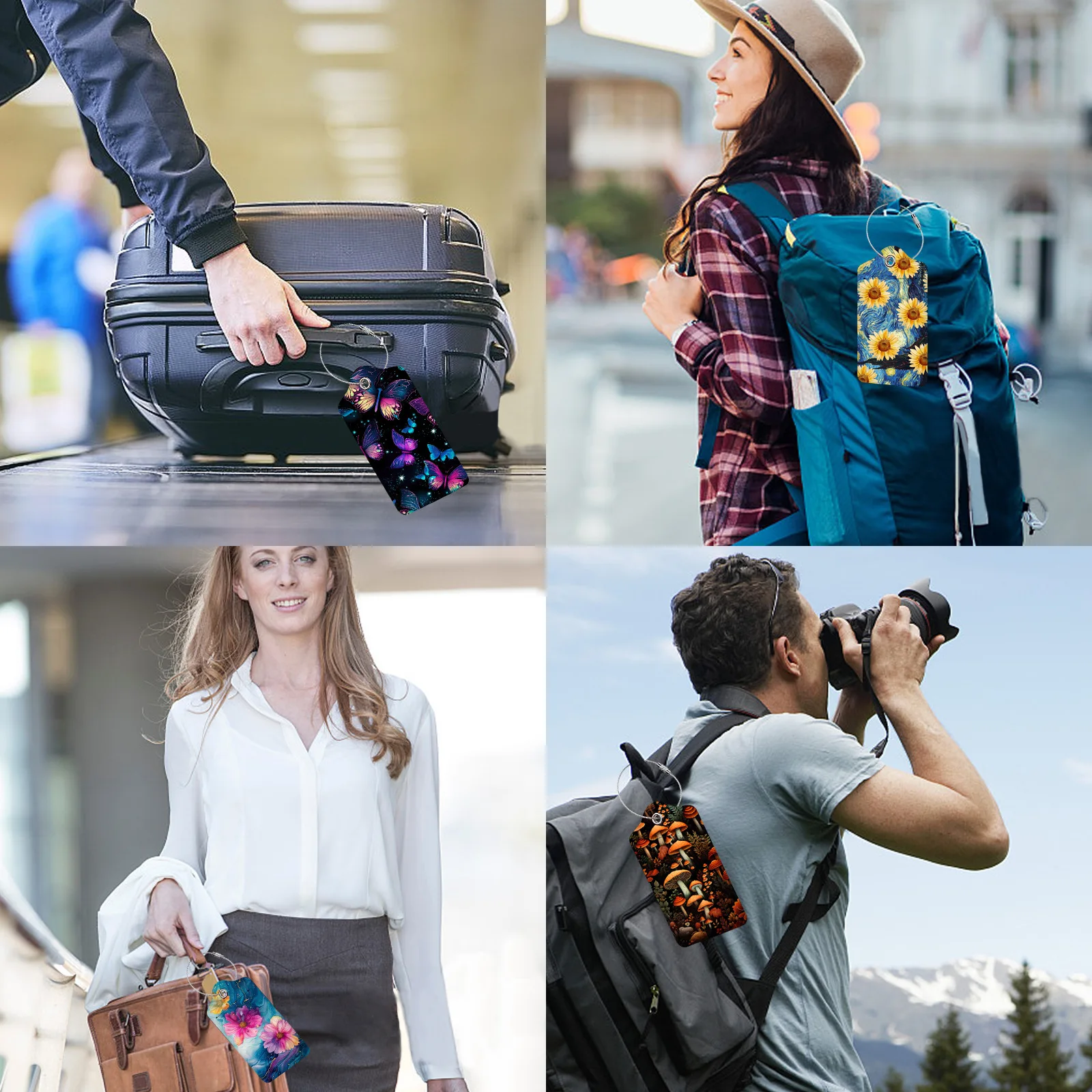 BSBH Pu Leather Passport Holder Luggage Tag Gift Box Packing With Custom Printing For Travel Wallet Bag Suitcase ID Name Tag