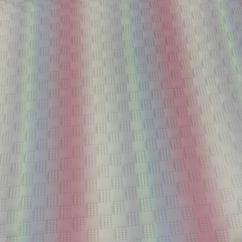 Радужная Пастельная сетка из тисненой мягкой синтетической кожи для изготовления сумки