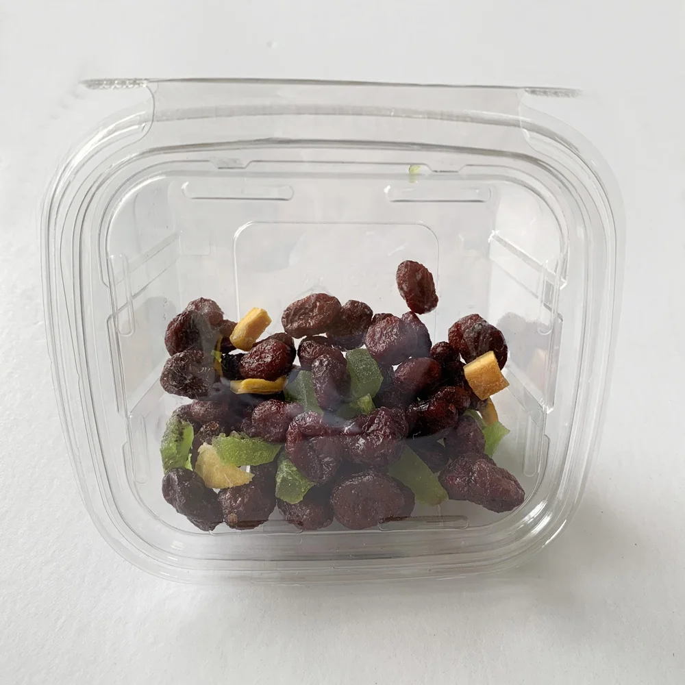  Хит продаж коробка из перерабатываемого ПЭТ пластика для сухофруктов и орехов