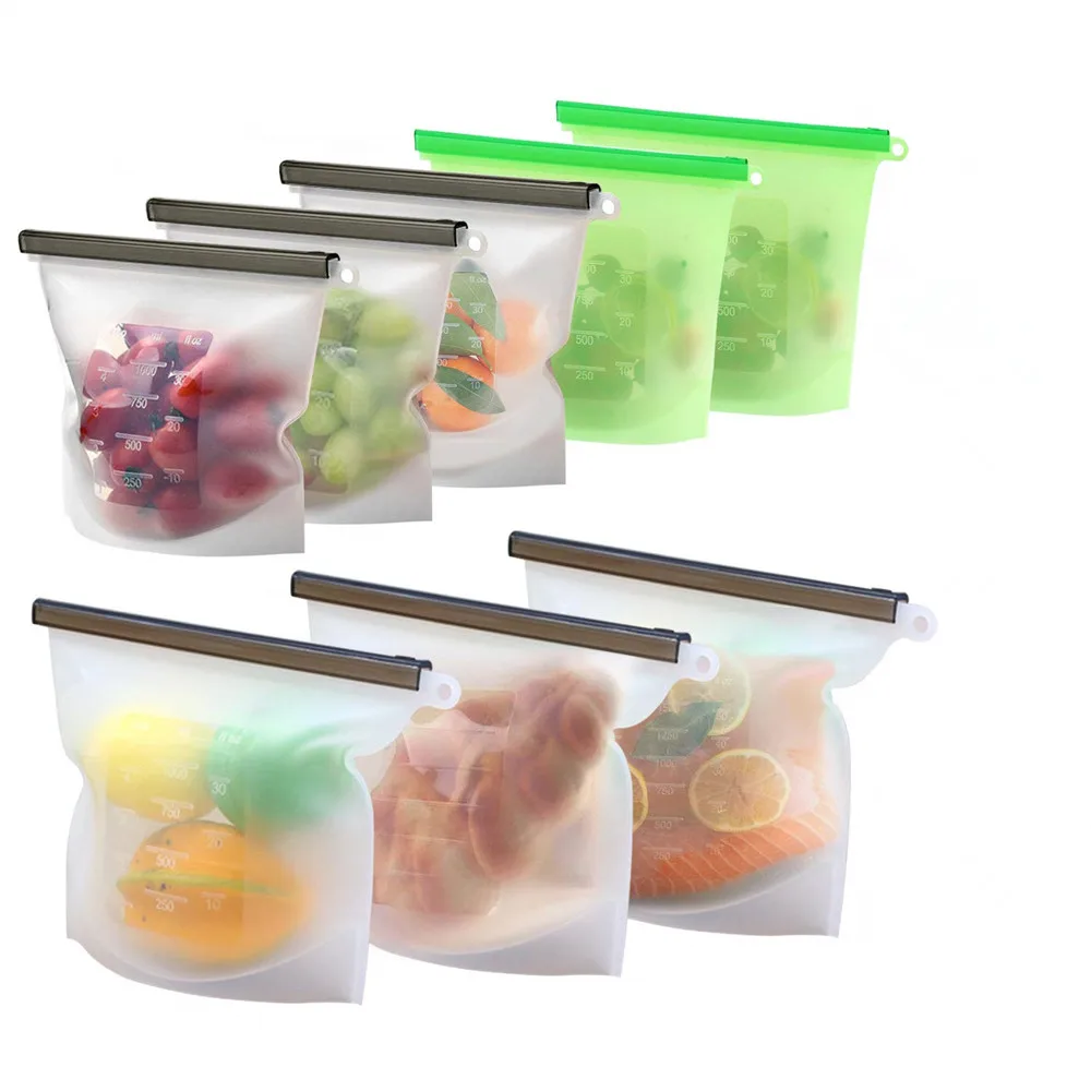 Wholesale price fresh melons fruits vegetables breast milk sandwiches reusable sealed zipper silicone food storage bag