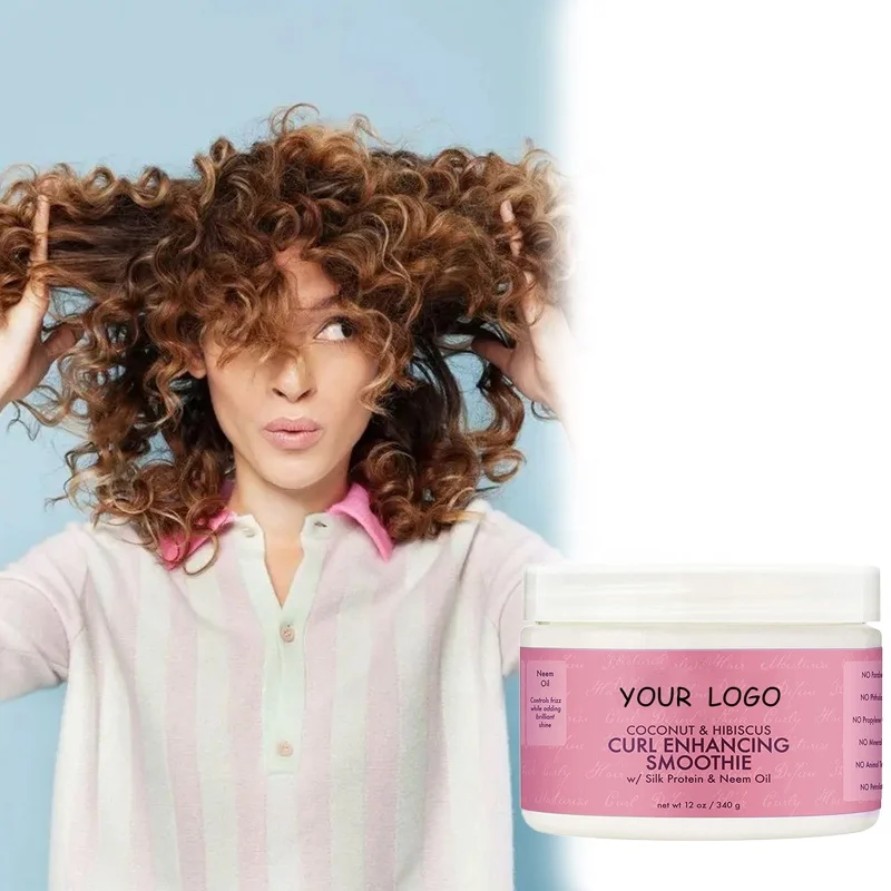 2023 Hair Styling Products Coconut Hibiscus Hair Styling Curl Elastin Moisturizing Repair Curling Essence Hair Care Elastin