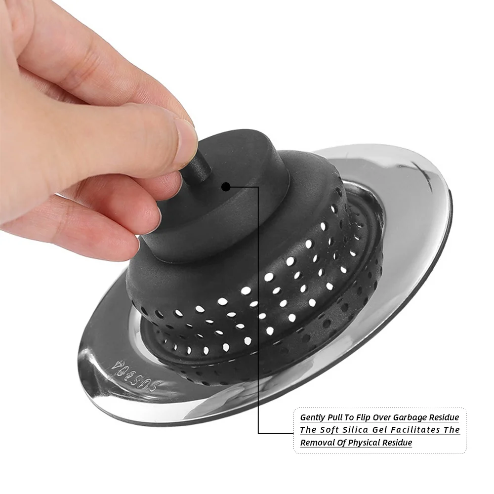 Высокое качество индивидуальный логотип из нержавеющей стали край силиконовая раковина ситечко кухонная корзина