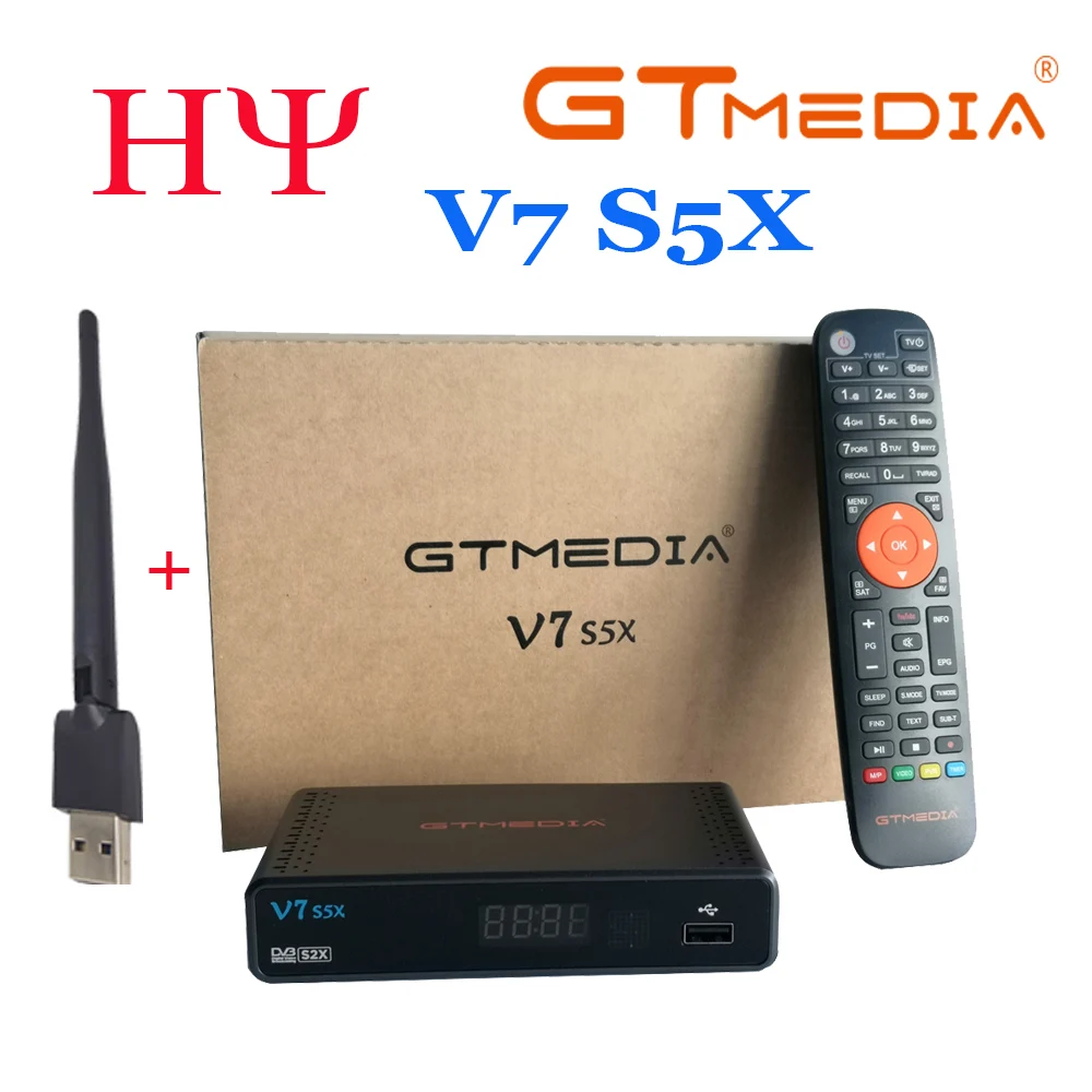 Freesat GTmedia V7 S5X V7S спутниковый ТВ приемник Поддержка DVB-S/S2/S2X BISS автоматически изменяющийся PowerVu Youtube Youporn USB Wi-Fi v7