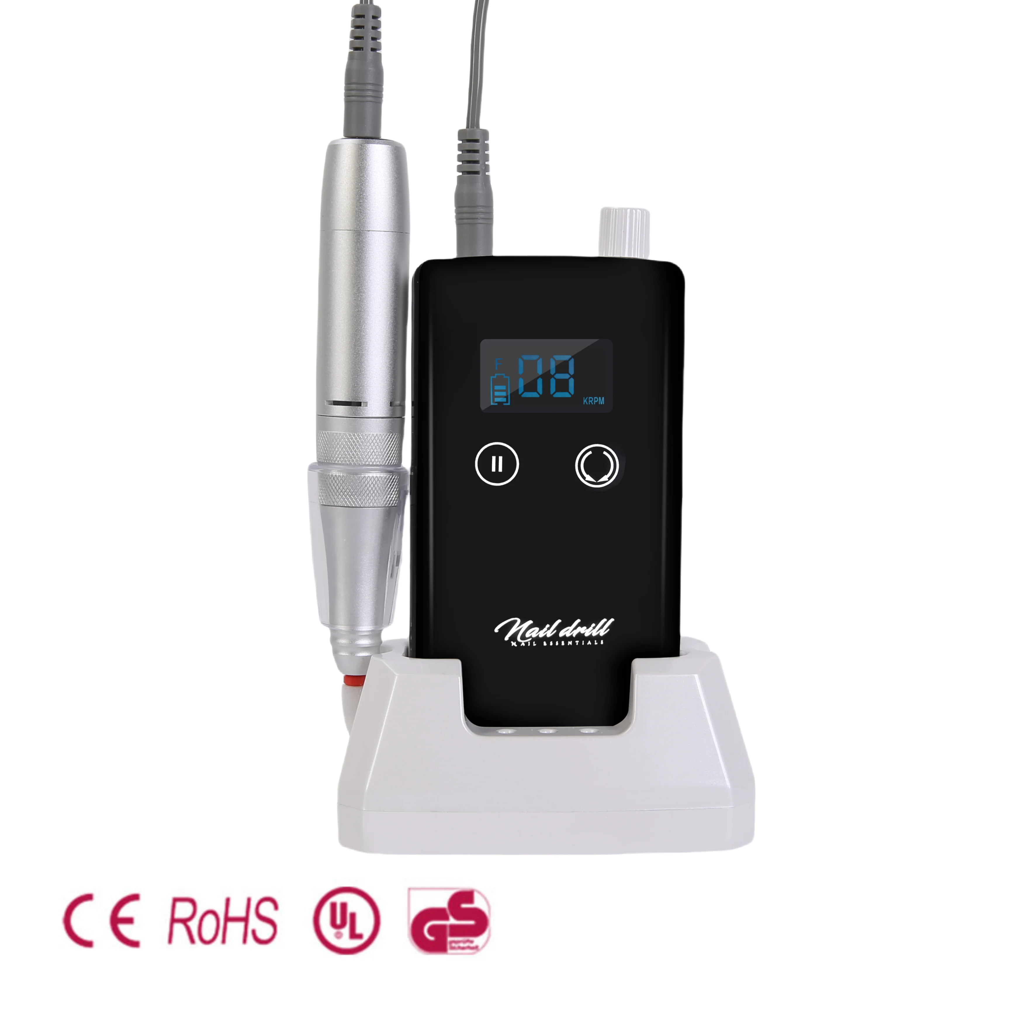 Custom Portable Cordless Nail Polisher Low Noise 35000 RPM Strong Power Acrylic Desk-top E File Manicure Machine