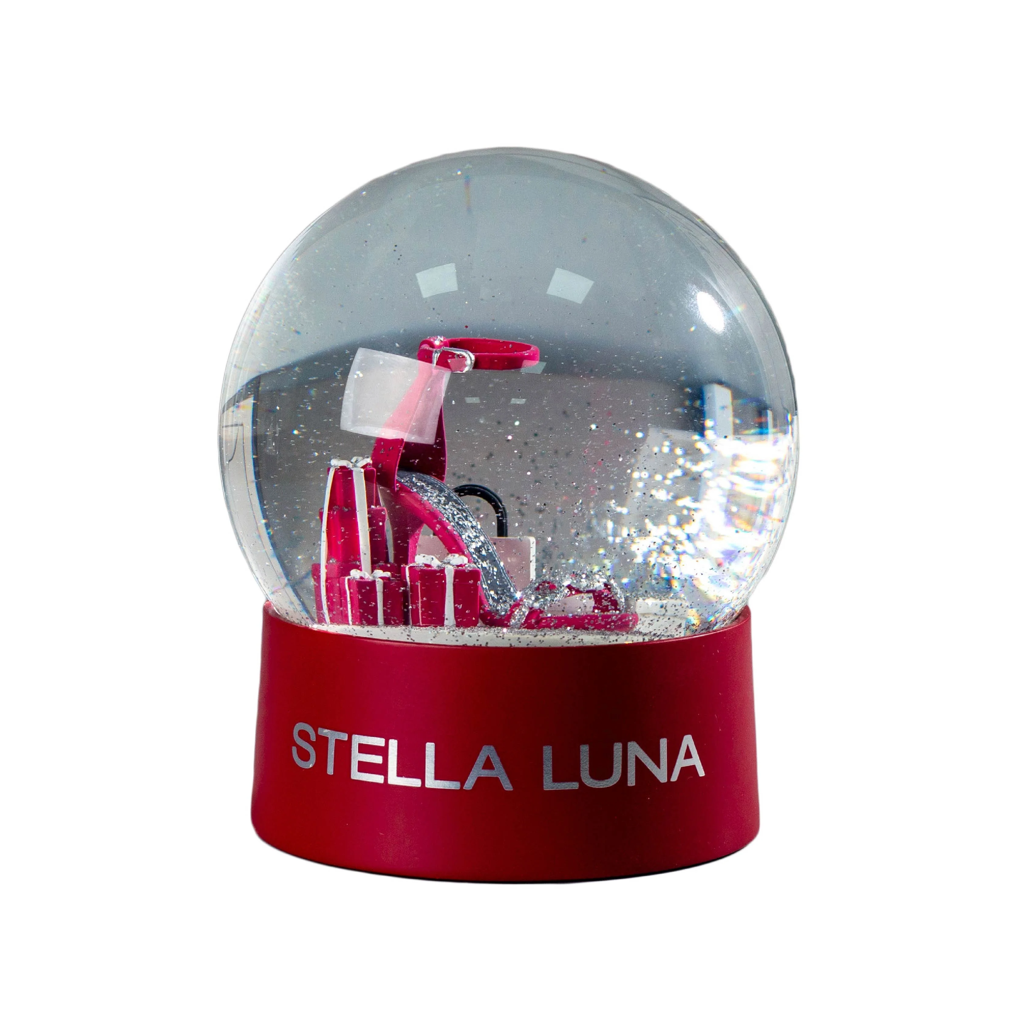 New product resin red high heels snow globe girlfriend gift savage snowball indoor decorative tabletop ornament snow globe