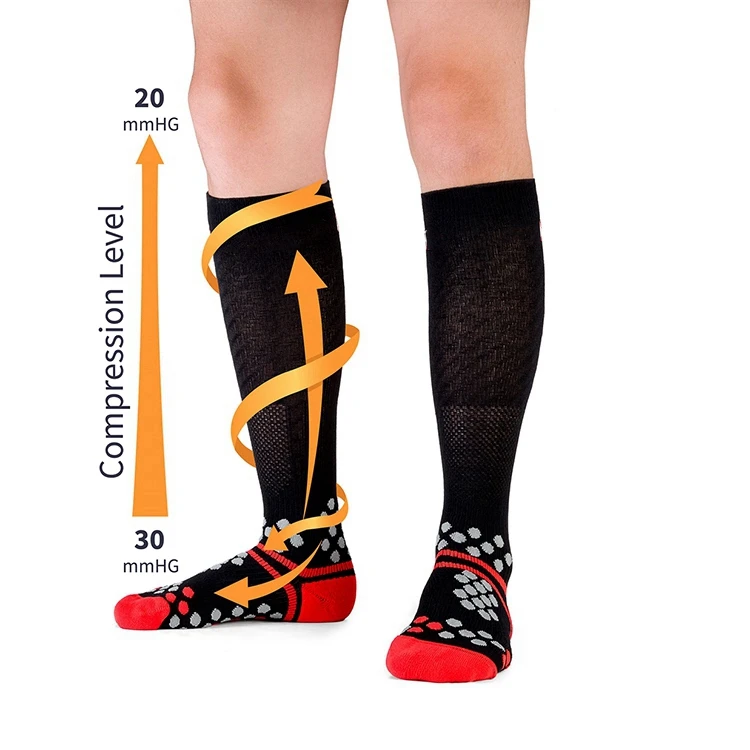 RL-A122 custom bamboo elite socks wholesale compression knee high socks tension therapeutic compression socks