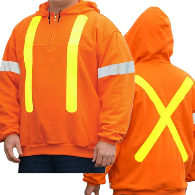 Cat 2.0 Arc Flash Suit Atpv Rating 8.7cal/cm2  Fireproof Hi Vis Clothing Orange Hoodie Sweatshirt Jacket