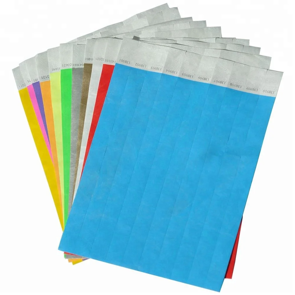 Promotion color Paper Wristband 19x250mm,1000/Pack Quick Deliver 3/4'x10inch