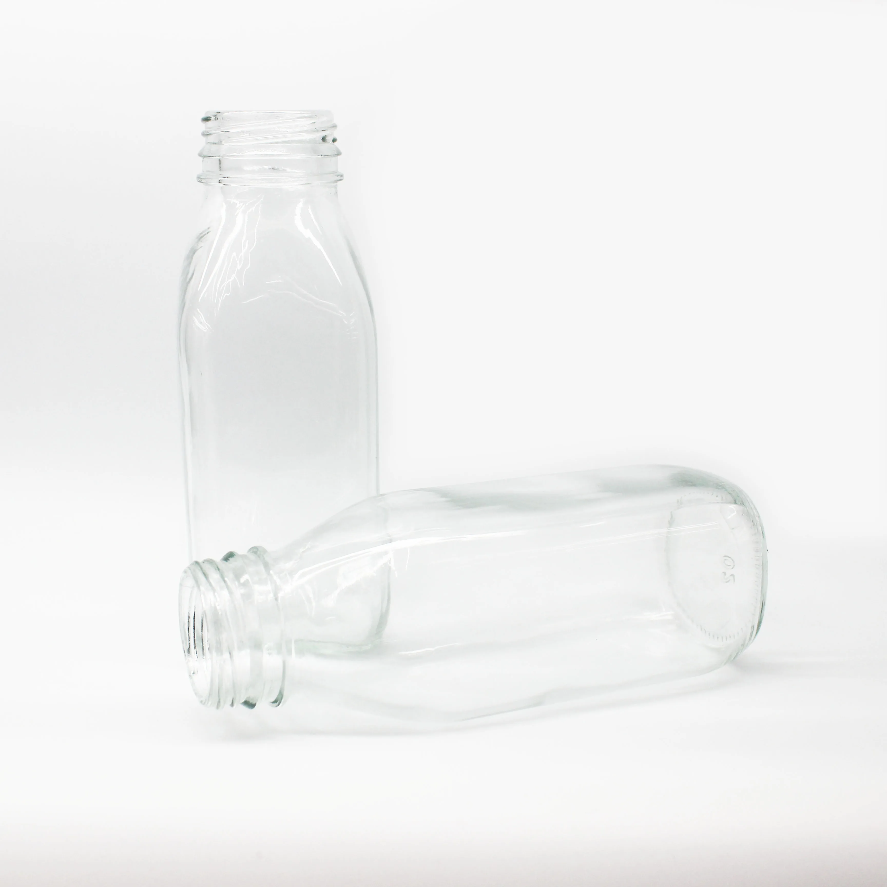 300ml empty Clear glass milk bottle Fruit juice beverage bottle glass drink bottle With Plastic anti-theft cover