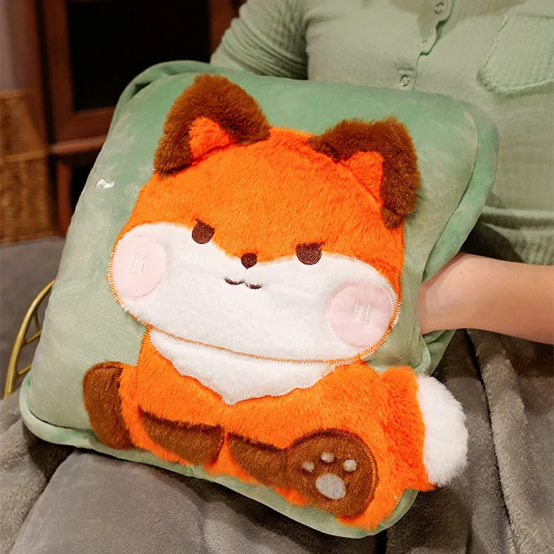 Cartoon Throw Pillow Blanket 3-in-1 Nap Pillow Office air Conditioning Blanket Cushion Hand Warmer Blanket