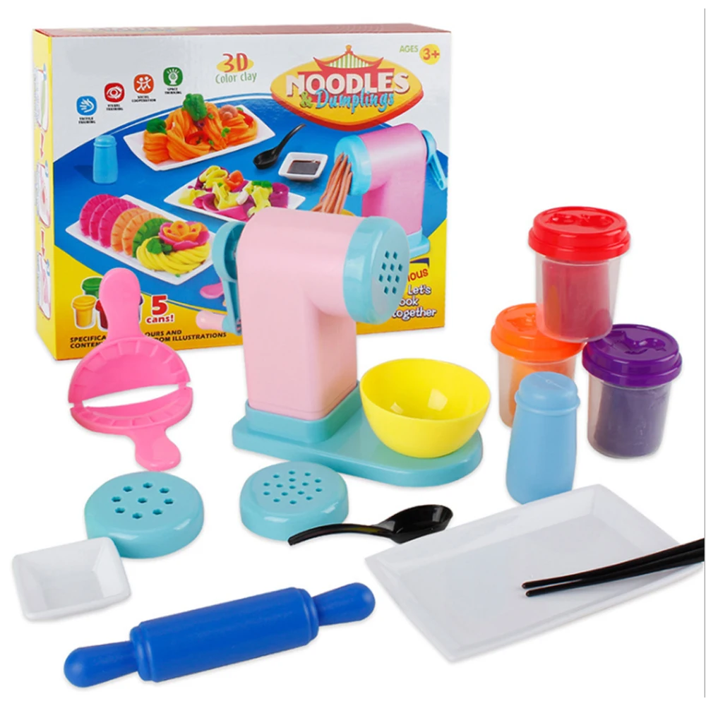 
Playdough Light Color Clay Noodle Maker Cooking Boiler Plasticine Mold Set Toy For Kids 